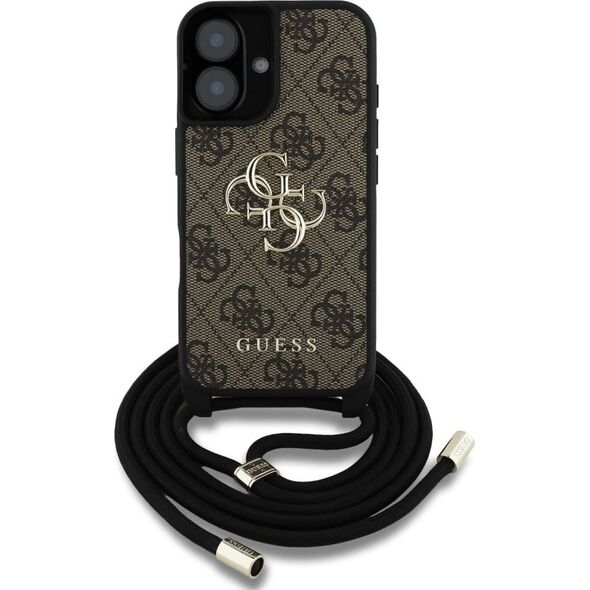 Etui Guess 4G Big Logo Cord Stap          Crossbody do iPhone 16 Plus brązowy