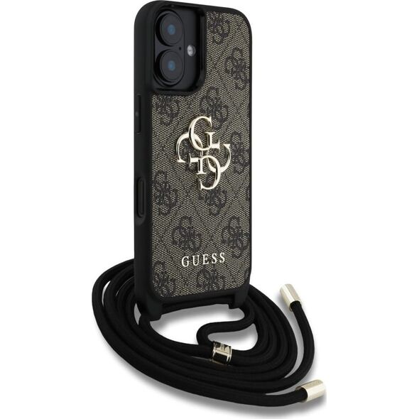Etui Guess 4G Big Logo Cord Stap          Crossbody do iPhone 16 Plus brązowy