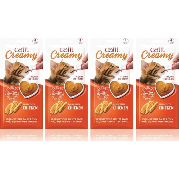 Catit Creamy Chicken, υγρή απόλαυση, για γάτες, κοτόπουλο, 4 τμχ/συσκευασία 12313564 22517444511