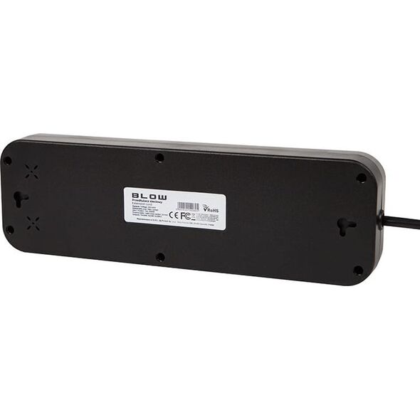 Blow Przedłużacz sieciowy PS-550S 5-Gniazd 4xUSB 1xUSB-C 5m czarny 2x1mm