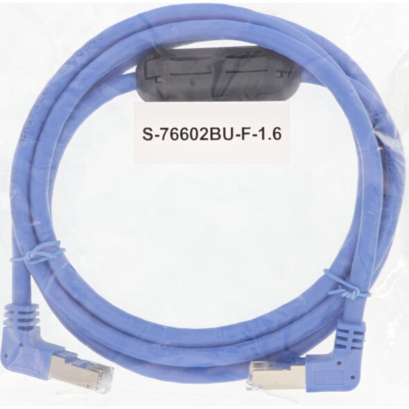 InLine InLine® Patch cable two side down angled, S/FTP (PiMf), Cat.6, 250MHz, PVC, copper, blue, 1.6m, with UL and 1 ferrite