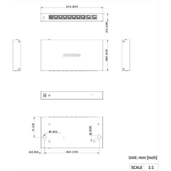 SWITCH POE HIKVISION DS-3E1510P-EI(O-STD)