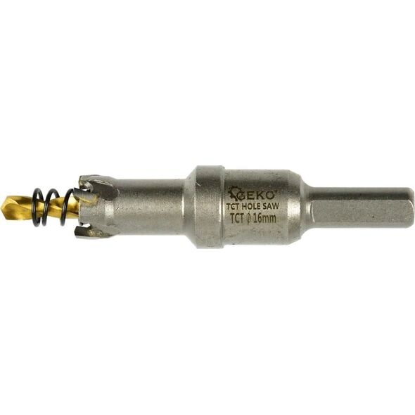 Geko Kpl. otwornic widiowych do metalu z wiertłem tytanowym 10szt. 16-53mm (10)