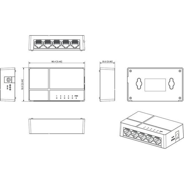 Switch Dahua Technology SWITCH   PFS3005-5GT-L-V2 5-PORTOWY DAHUA