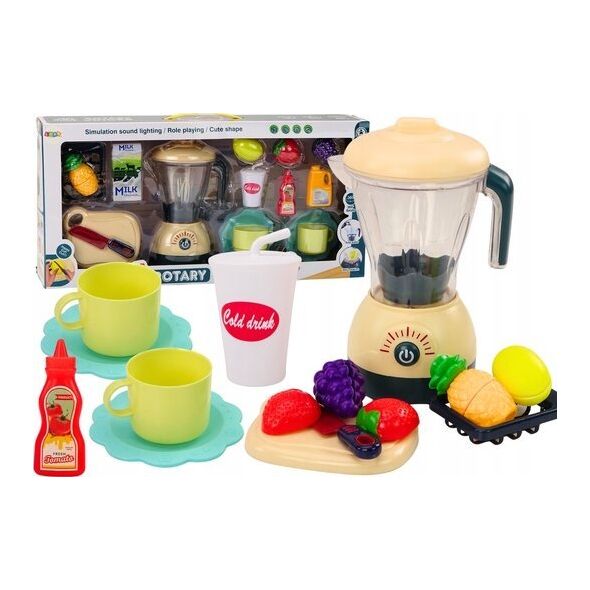LeanToys Zestaw Elektryczny Blender Owoce Do Krojenia Światła Dźwięki