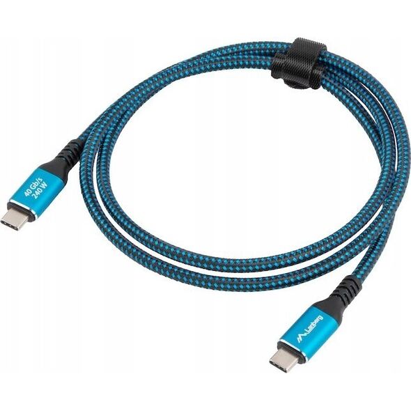 KABEL USB-C M/M USB4 1M 240W 8K 60HZ CZARNO-NIEBIESKI LANBERG