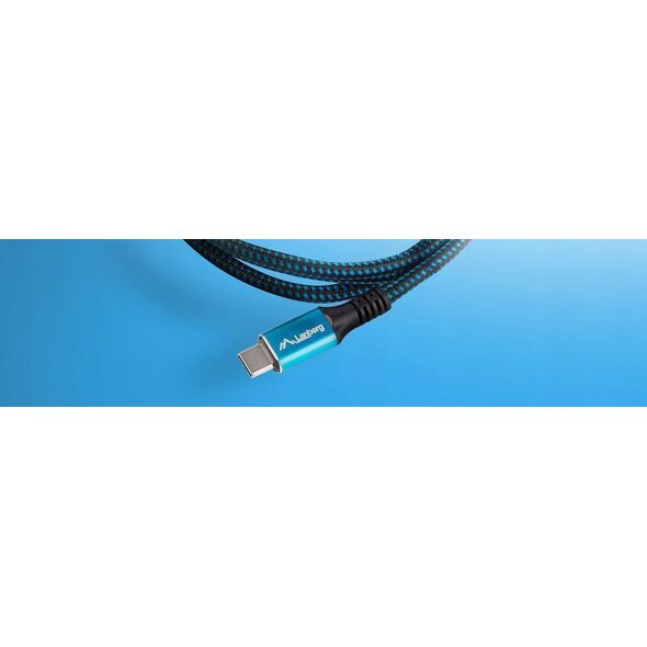 KABEL USB-C M/M USB4 1M 240W 8K 60HZ CZARNO-NIEBIESKI LANBERG