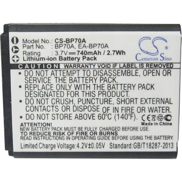 Akumulator Cameron Sino Akumulator Bateria Typu Bp-70a Slb-70a Do Samsung / Cs-bp70a