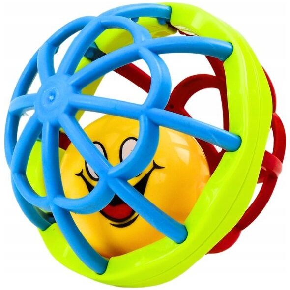 LeanToys Piłeczka Sensoryczna Grzechotka Gumowa Kolorowa