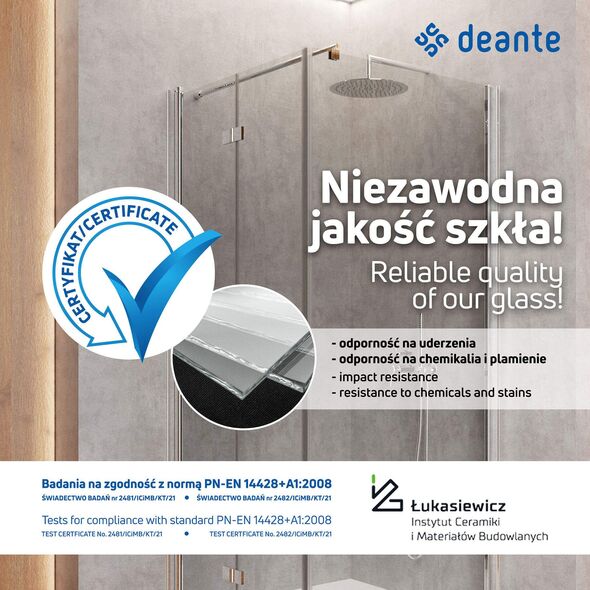 Deante KABINA FUNKIA NERO 80X80 PÓŁOKRĄGŁA - NOWOŚĆ