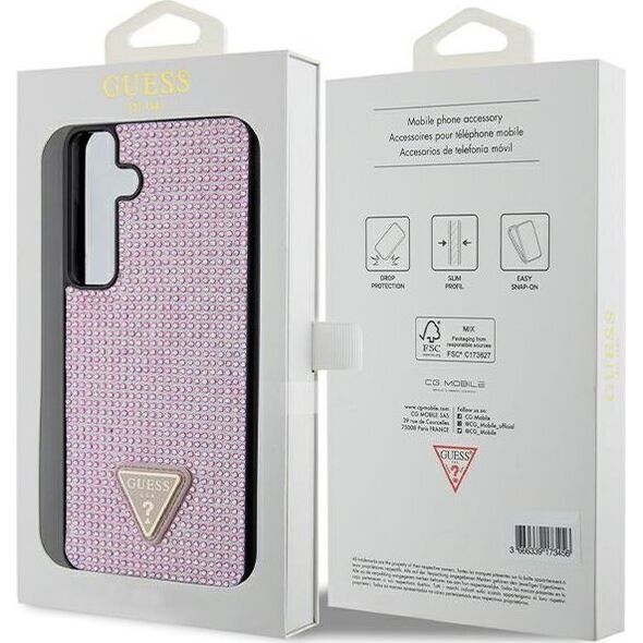 Guess Etui Guess GUHCS24MHDGPPP Samsung Galaxy S24+ Plus hardcase Rhinestone Triangle różowy/pink