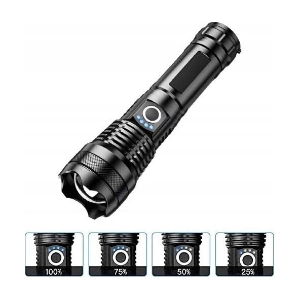 3W mini LED žibintuvėlis - Aliuminis - kišeninis žibintuvėlis su pakabuku