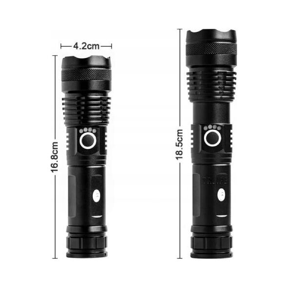 3W mini LED žibintuvėlis - Aliuminis - kišeninis žibintuvėlis su pakabuku