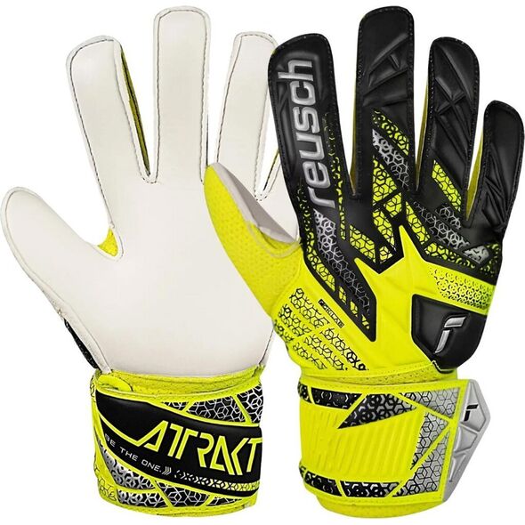 Rękawice bramkarskie Reusch Attrakt Solid Junior żółto-czarne 5572515 2014 5,5