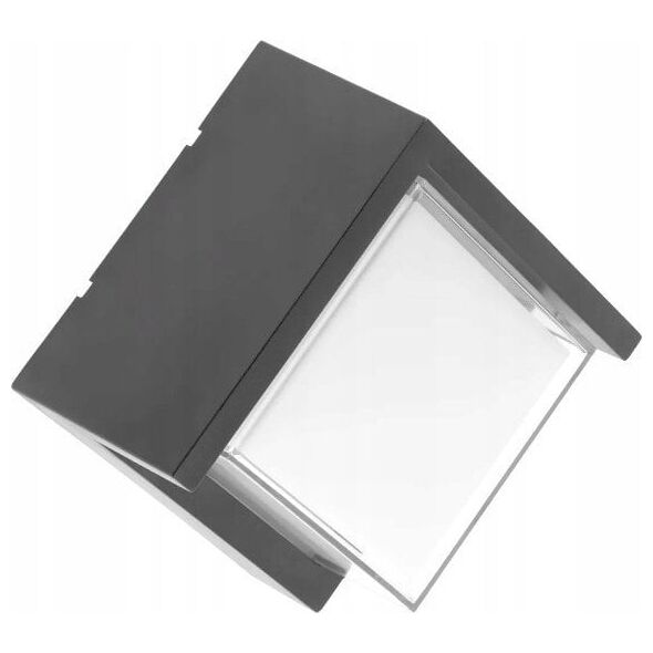 Wall LED outdoor light GTV CANTI, IP65, 4000 K, 12 W, 1000 lm, square, f., 18 x 10.5 x 17.5cm