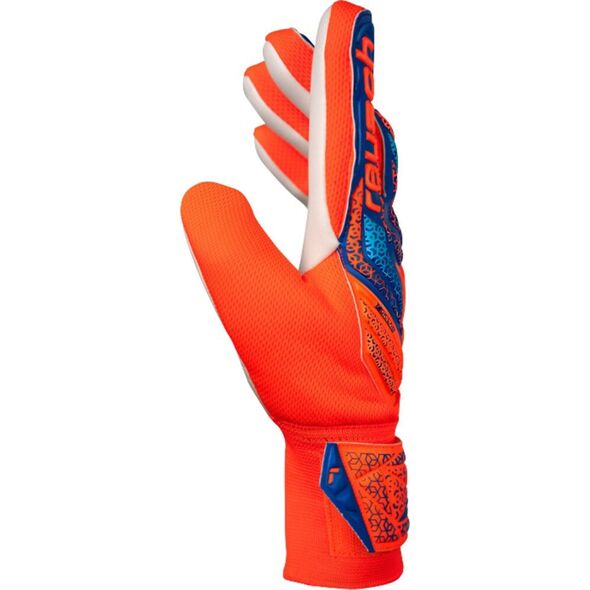 Rękawice bramkarskie Reusch Attrakt Starter Solid Junior pomarańczowo-niebieskie 5572514 2290 7,5