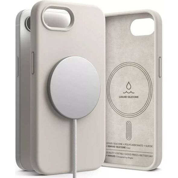 Etui Ringke Silicone Magnetic MagSafe do iPhone 16e Stone