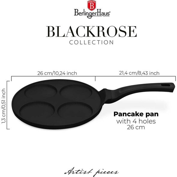 PATELNIA TYTANOWA 26cm DO PLACKÓW JAJEK BERLINGER HAUS BH-7795 BLACK ROSE