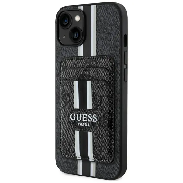 Guess 4G Stripes MagSafe Wallet Apple iPhone 15 black