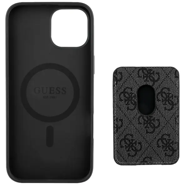Guess 4G Stripes MagSafe Wallet Apple iPhone 15 black