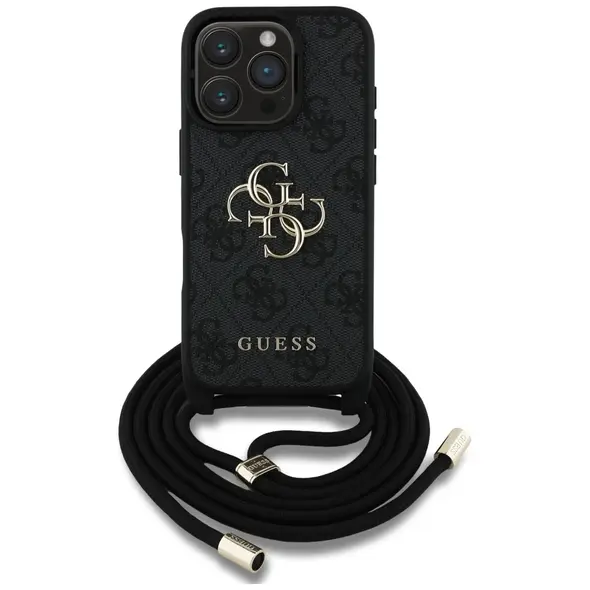Guess 4G Big Logo Cord Stap Crossbody Apple iPhone 16 Pro Max black