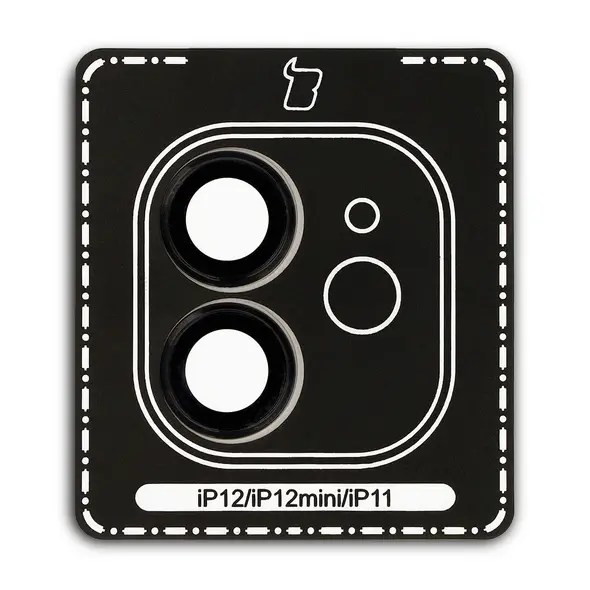 Bizon Glass Snap Lens Apple iPhone 12 / 12 Mini / 11 black frame
