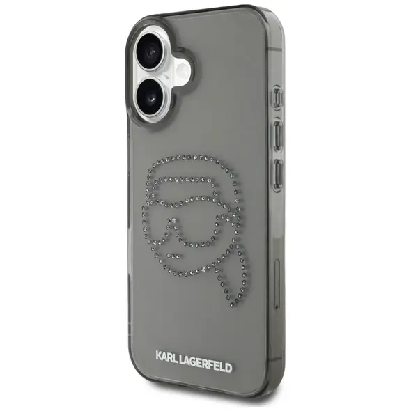 Karl Lagerfeld IML Rhinestones Karl Head Apple iPhone 16 black