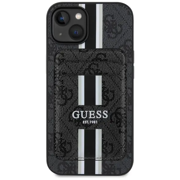 Guess 4G Stripes MagSafe Wallet Apple iPhone 15 black