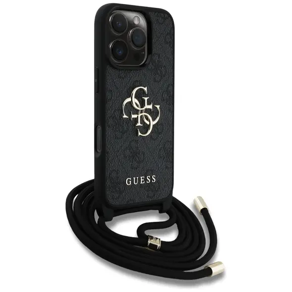 Guess 4G Big Logo Cord Stap Crossbody Apple iPhone 16 Pro Max black