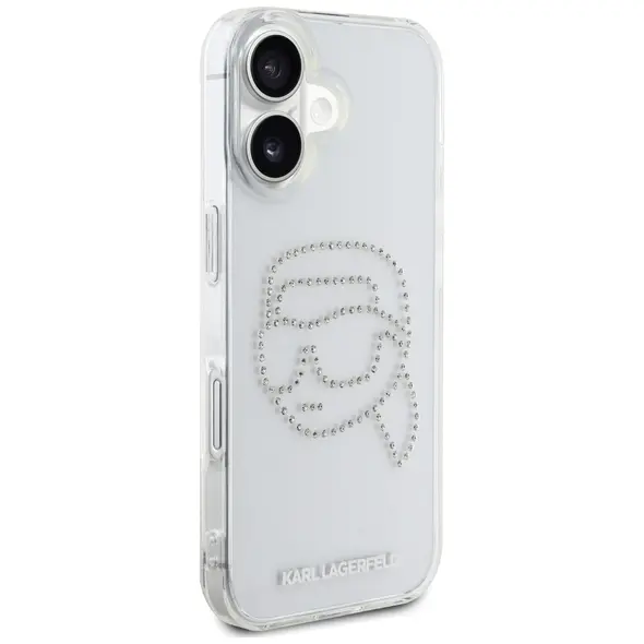 Karl Lagerfeld IML Rhinestones Karl Head Apple iPhone 16 clear