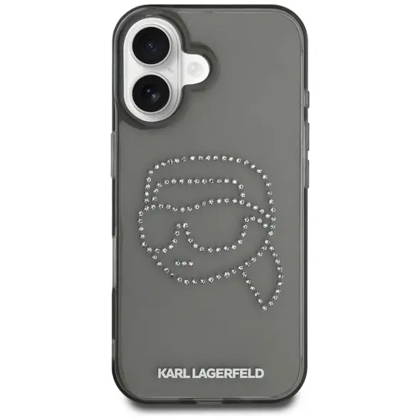 Karl Lagerfeld IML Rhinestones Karl Head Apple iPhone 16 black