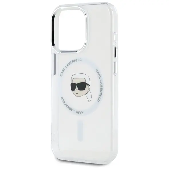Karl Lagerfeld IML Metal Karl Head MagSafe Apple iPhone 15 Pro Max white