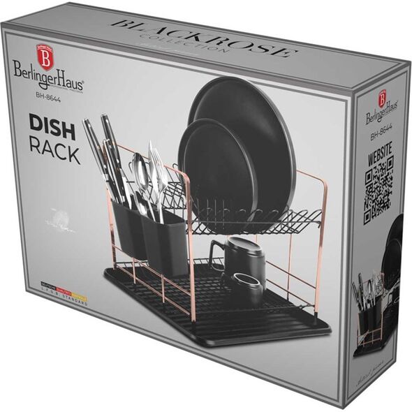 SUSZARKA DO NACZYŃ Z OCIEKACZEM BERLINGER HAUS BH-8644 BLACK ROSE