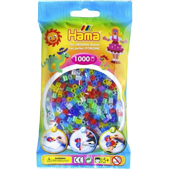 Revell Hama midi perler 1000τεμ διάφανο γκλίτερ μείγμα