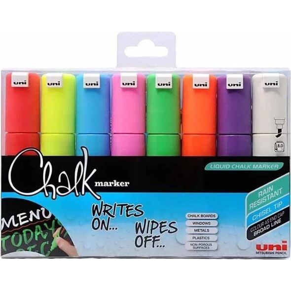 UNIBALL Uni Chalk μαρκαδόρος σετ με 4 τεμάχια PWE-8K