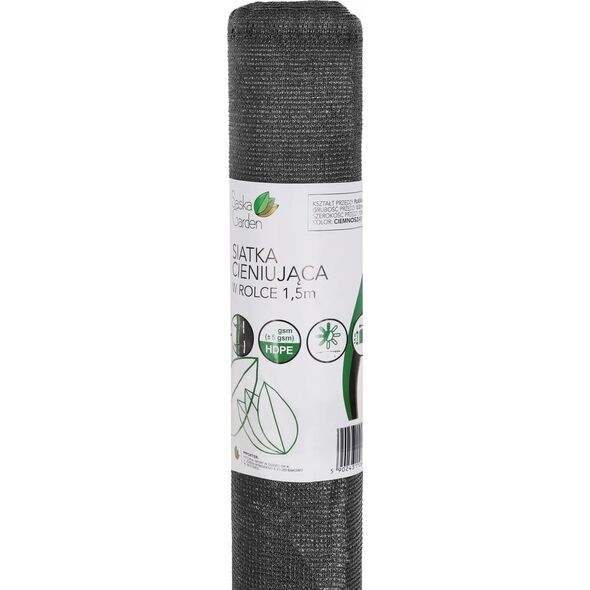 Siatka cieniująca 140g/m2 1.5x10m ciemno szara