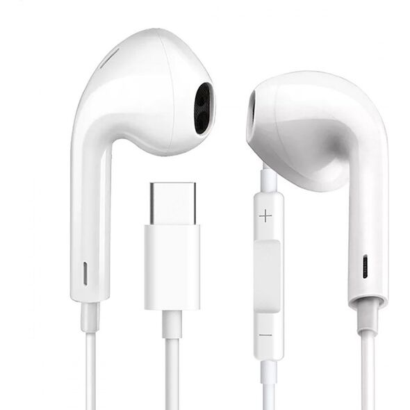Słuchawki Fiesta FIESTA EARPHONES WITH MIC USB-C SŁUCHAWKI PRZEWODOWE DOUSZNE Z MIKROFONEM I USB-C WHITE [45647]