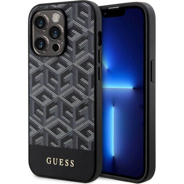 Guess Oryginalne Etui IPHONE 14 PRO MAX Guess Hardcase GCube Stripes MagSafe (GUHMP14XHGCFSEK) czarne