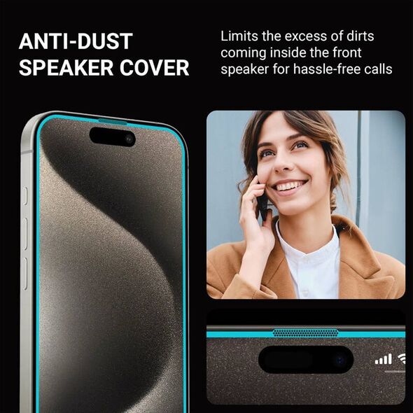 Crong Szkło hartowane 9H na cały ekran iPhone 15 Pro
