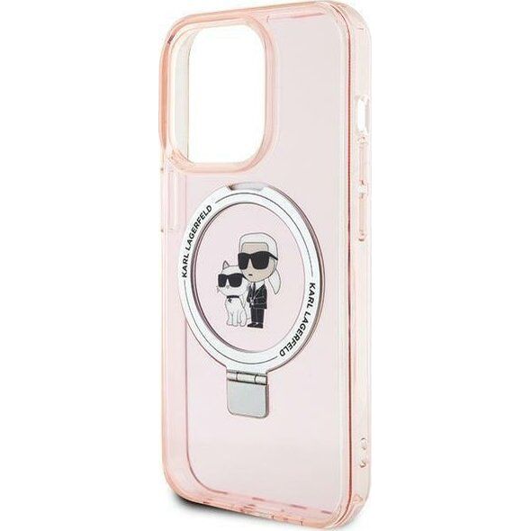 Karl Lagerfeld Karl Lagerfeld KLHMP15LHMRSKCP iPhone 15 Pro 6.1" różowy/pink hardcase Ring Stand Karl&Choupettte MagSafe