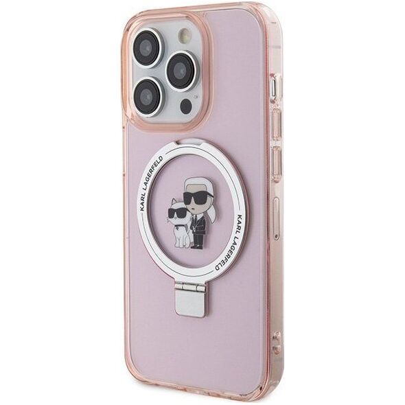 Karl Lagerfeld Karl Lagerfeld KLHMP15LHMRSKCP iPhone 15 Pro 6.1" różowy/pink hardcase Ring Stand Karl&Choupettte MagSafe