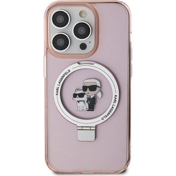 Karl Lagerfeld Karl Lagerfeld KLHMP15LHMRSKCP iPhone 15 Pro 6.1" różowy/pink hardcase Ring Stand Karl&Choupettte MagSafe