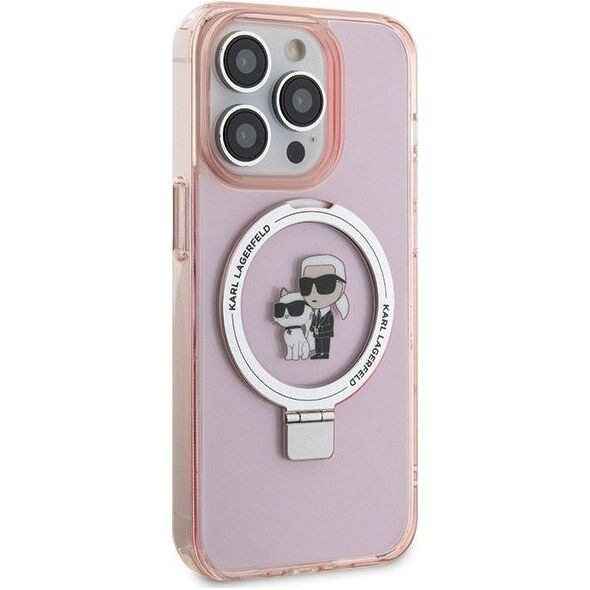 Karl Lagerfeld Karl Lagerfeld KLHMP15LHMRSKCP iPhone 15 Pro 6.1" różowy/pink hardcase Ring Stand Karl&Choupettte MagSafe