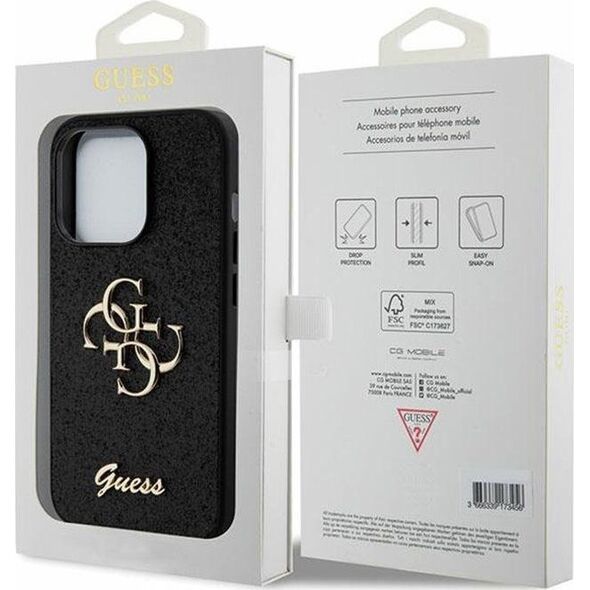 Guess Guess GUHCP15XHG4SGK iPhone 15 Pro Max 6.7" czarny/black hardcase Glitter Script Big 4G