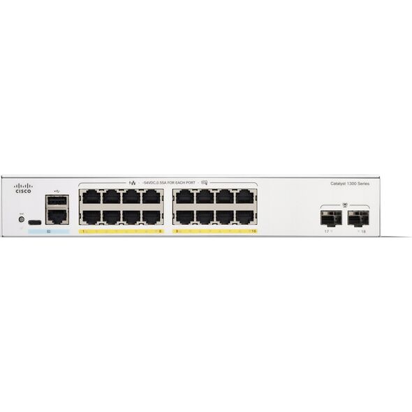 Switch Cisco Cisco C1300-16P-2G łącza sieciowe Zarządzany L2/L3 Gigabit Ethernet (10/100/1000) Biały
