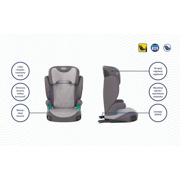 Fotelik samochodowy Graco GRACO FOTELIK AFFIX R129 MIDNIGHT