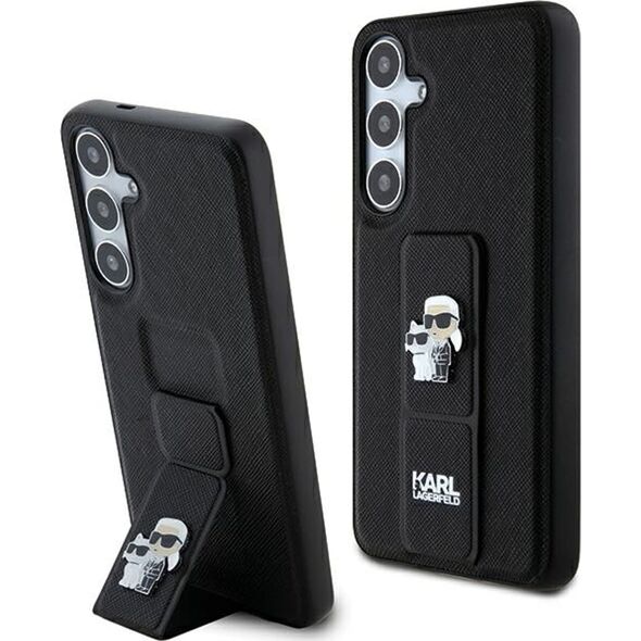 Karl Lagerfeld Etui Karl Lagerfeld KLHCS24MGSAKCPK Samsung Galaxy S24+ Plus hardcase Gripstand Saffiano Karl&Choupette Pins czarny/black