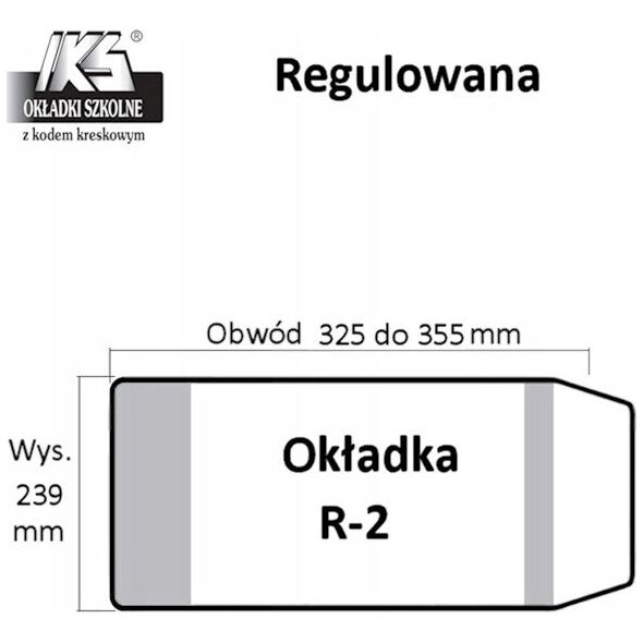 IKS Okładka książkowa reg.R-2 wys. 239mm x obw. 325mm - 355mm p25 IKS, cena za 1szt.