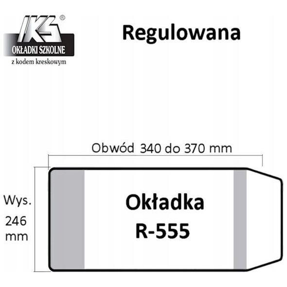 IKS Okładka książkowa reg.R-555 wys. 246mm x obw. 340mm - 370mm p25 IKS cena za 1szt.