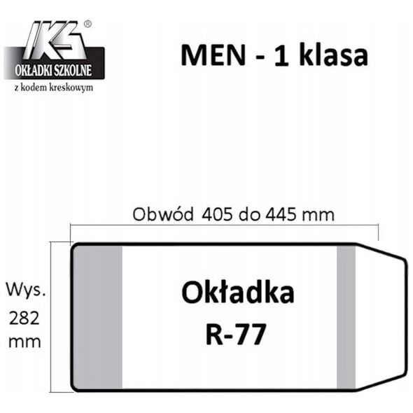 IKS Okładka książkowa reg.R-77 wys. 282mm x obw. 405mm - 445mm p25 IKS cena za 1szt